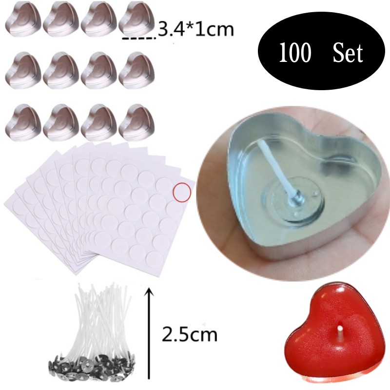 100 set a forma di cuore vuoto - Candle Containers recensione e prezzo
